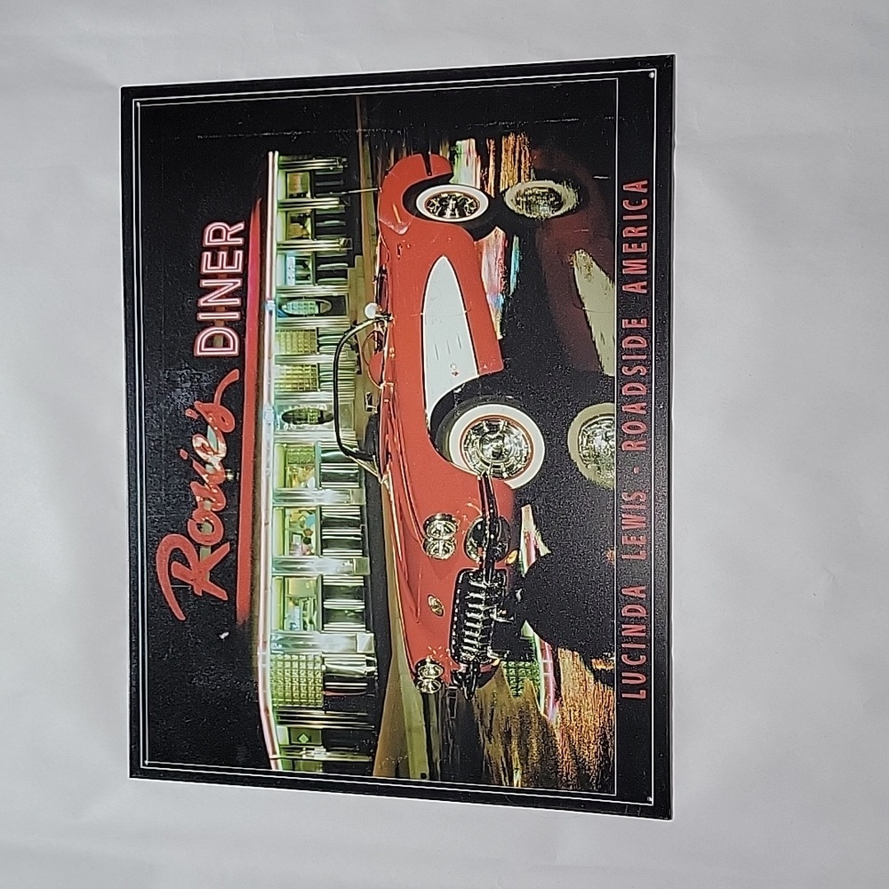 Rosie's Diner 1957 Red & White Corvette Metal Sign – Rectangular 16"x12.5"